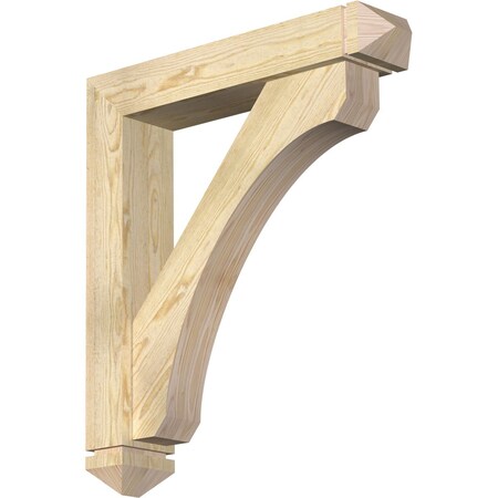Ekena Millwork Legacy Arts and Crafts Rough Sawn Bracket w/ Offset Brace, Douglas Fir, 6"W x 30"D x 34"H BKT0604X30X34LEC03RDF